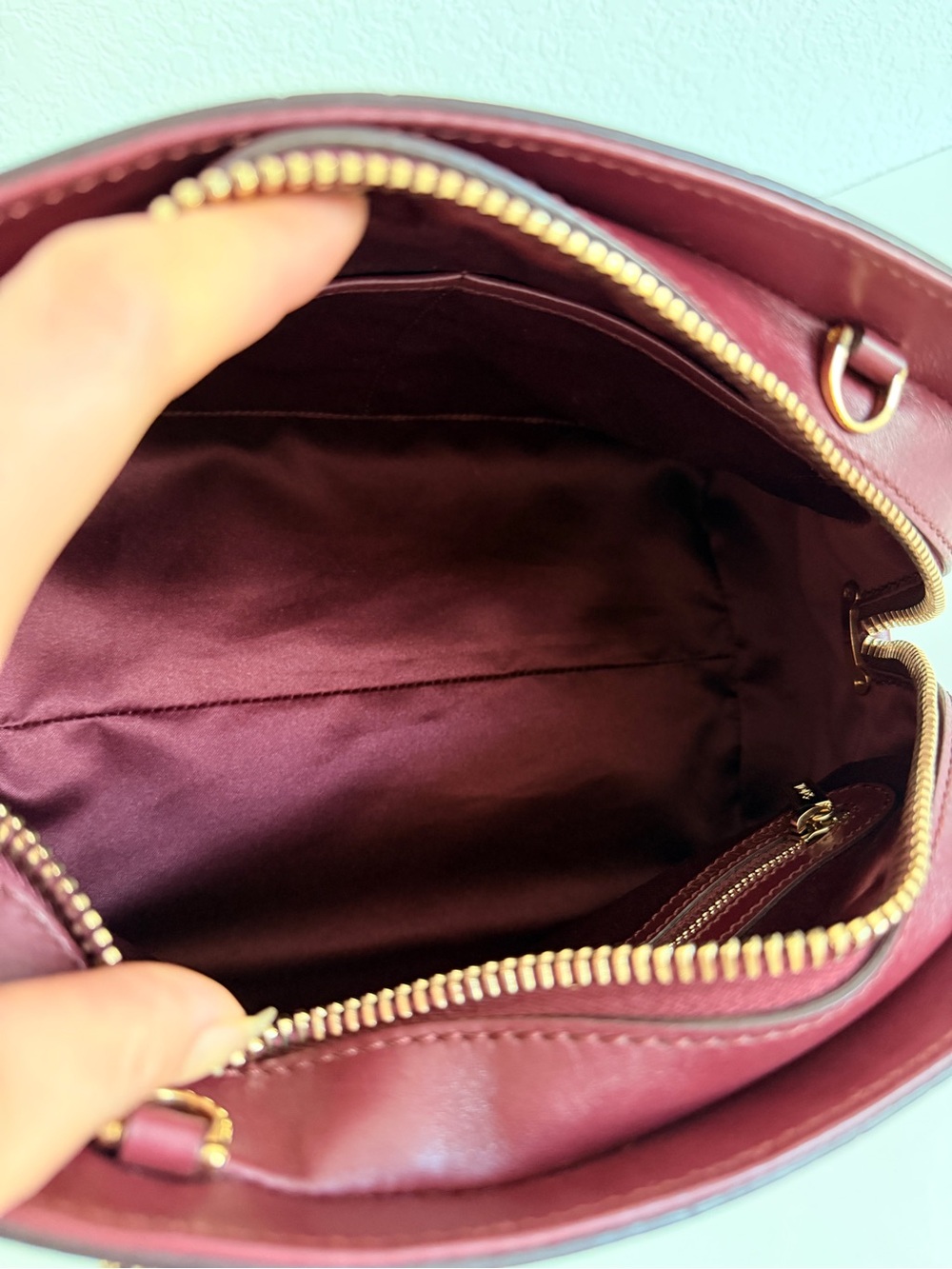 Tod's Pink and Burgundy Leather Stripe Satchel - Picture 9 of 10